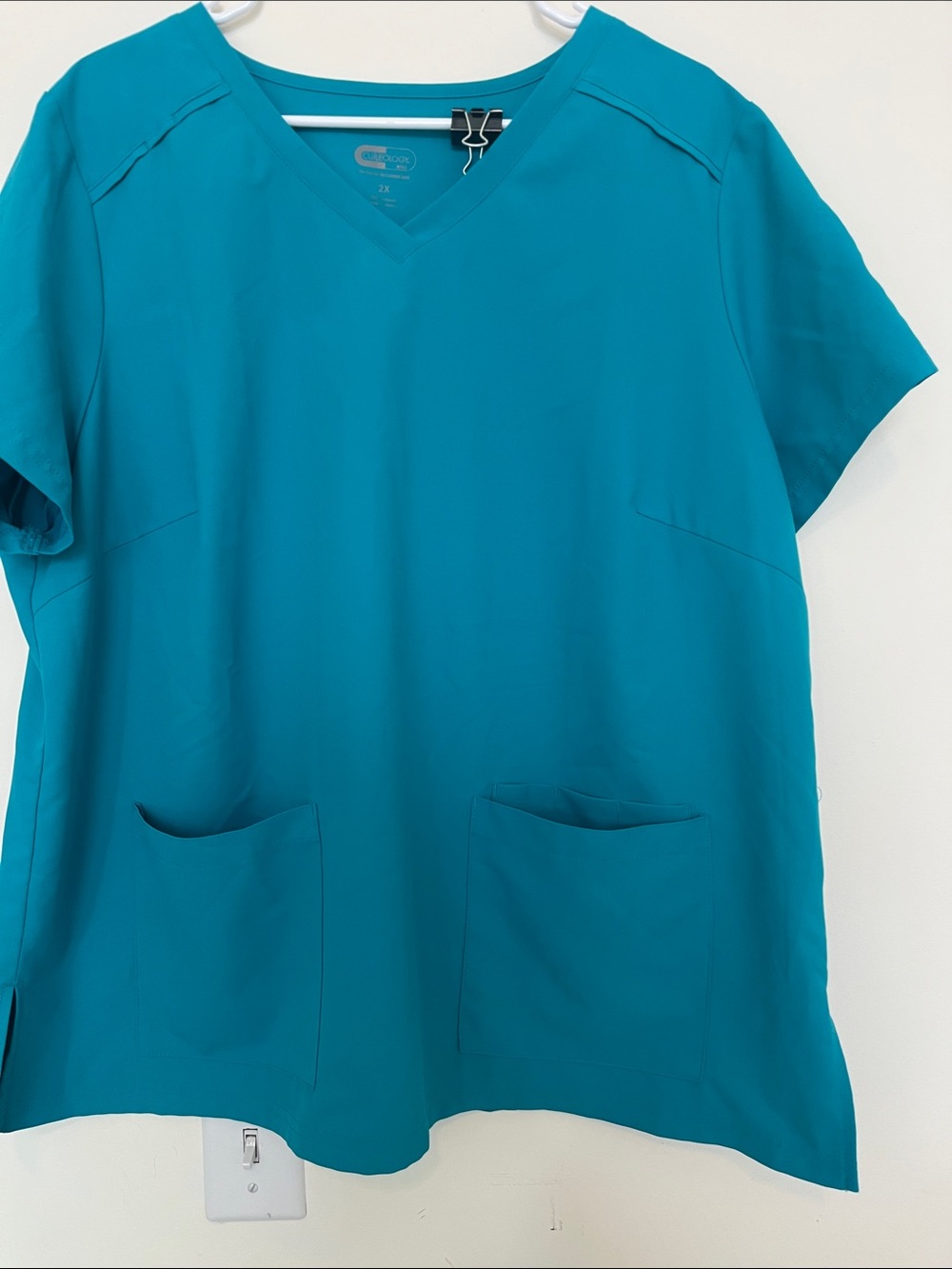 Unbranded Women's Teal V-Neck Scrub Top